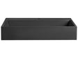 Hall Hung Wash Basin Black Matt Finish Mineral Cast 600 x 380 mm Rectangular Bathroom Sink Beliani