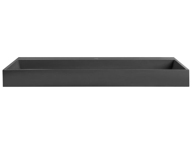 Hall Hung Wash Basin Black Matt Finish Mineral Cast 1200 x 460 mm Rectangular Bathroom Sink Beliani