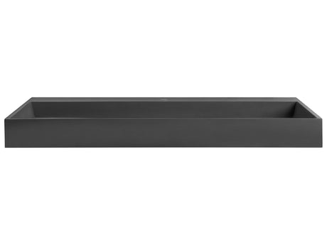 Hall Hung Wash Basin Black Matt Finish Mineral Cast 1200 x 460 mm Rectangular Bathroom Sink Beliani