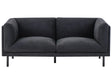 2 Seater Sofa Black Fabric Wood Legs Upholstered Living Room Furniture Beliani