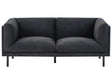 2 Seater Sofa Black Fabric Metal Legs Upholstered Living Room Furniture Beliani