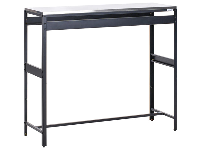 Outdoor Bar Table Black Stainless Steel Unit with Top Garden Kitchen Dining Beliani