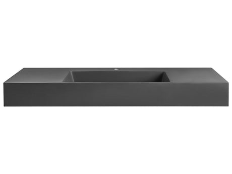 Hall Hung Wash Basin Black Matt Finish Mineral Cast 1200 x 480 mm Rectangular Bathroom Sink Beliani