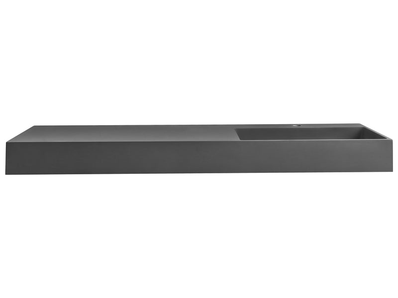 Hall Hung Wash Basin Black Matt Finish Mineral Cast 1500 x 480 mm Rectangular Bathroom Sink Beliani