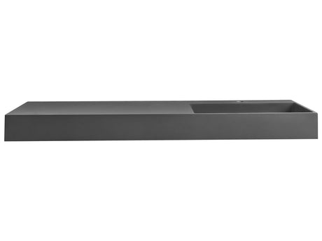 Hall Hung Wash Basin Black Matt Finish Mineral Cast 1500 x 480 mm Rectangular Bathroom Sink Beliani