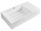 Hall Hung Wash Basin White Matt Finish Mineral Cast 750 x 430 mm Rectangular Bathroom Sink Beliani