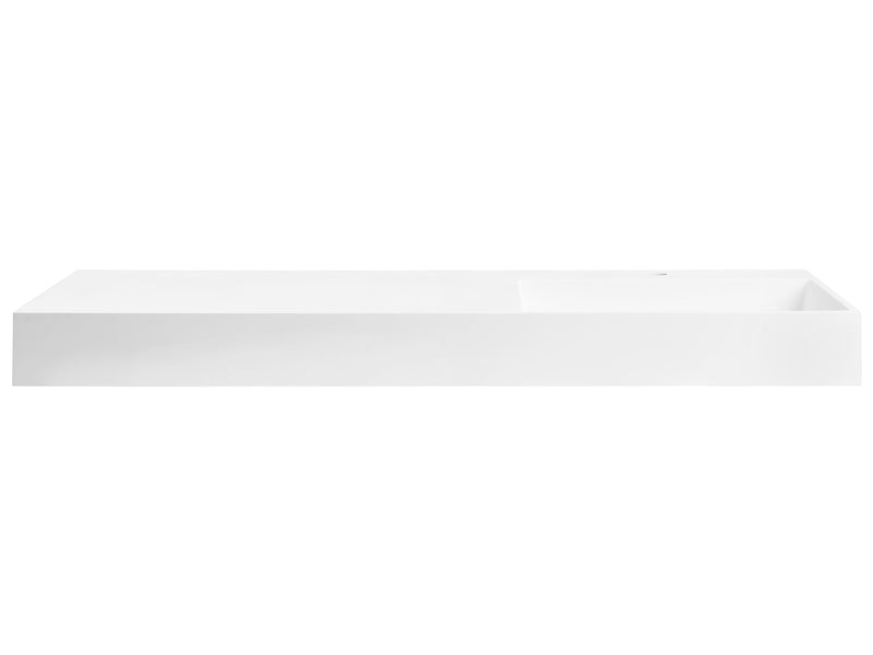 Hall Hung Wash Basin White Matt Finish Mineral Cast 1500 x 480 mm Rectangular Bathroom Sink Beliani