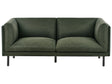2 Seater Sofa Dark Green Fabric Metal Legs Upholstered Living Room Furniture Beliani