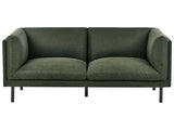 2 Seater Sofa Dark Green Fabric Metal Legs Upholstered Living Room Furniture Beliani