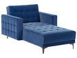 Chaise Lounge Blue Velvet Tufted Fabric Modern Living Room Reclining Day Bed Black Legs Track Arms Beliani