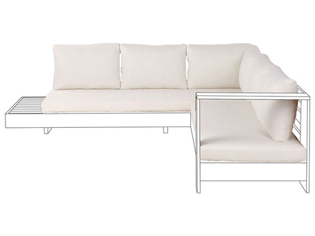 Outdoor Cushion Cover Set Off-White Fabric Sofa Seat Back Side Pillow Cases Beliani