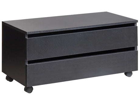 Bathroom Cabinet Black MDP Synthetic Material Wheels Drawers Storage Bathroom Furniture Beliani