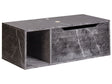 Wall Mounted Bathroom Cabinet Black Marble MDP Body 80 x 40 cm Fluted Front with 2 Shelves Pre Cut Holes Beliani