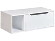 Wall Mounted Bathroom Cabinet White Marble MDP Body 80 x 40 cm Fluted Front with 2 Shelves Pre Cut Holes Beliani