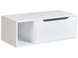 Wall Mounted Bathroom Cabinet White Marble MDP Body 80 x 40 cm Fluted Front with 2 Shelves Pre Cut Holes Beliani