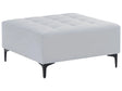 Ottoman Light Grey Velvet Tufted Fabric Modern Living Room Square Footstool Gold Legs Beliani