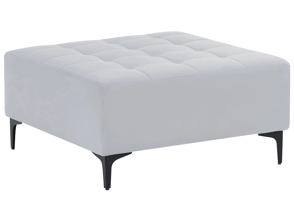 Ottoman Light Grey Velvet Tufted Fabric Modern Living Room Square Footstool Gold Legs Beliani