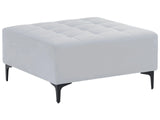 Ottoman Light Grey Velvet Tufted Fabric Modern Living Room Square Footstool Gold Legs Beliani