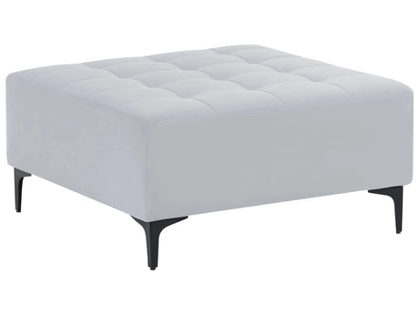 Ottoman Light Grey Velvet Tufted Fabric Modern Living Room Square Footstool Gold Legs Beliani