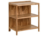 Outdoor Kitchen Island Brown Acacia Wood 2 Shelves Unit with Top 50 x 80 x 90 cm Garden Kitchen Dining Beliani