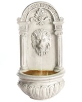 Outdoor Water Feature Light Beige Resin Garden with LED Light Plugged Modern Design Beliani