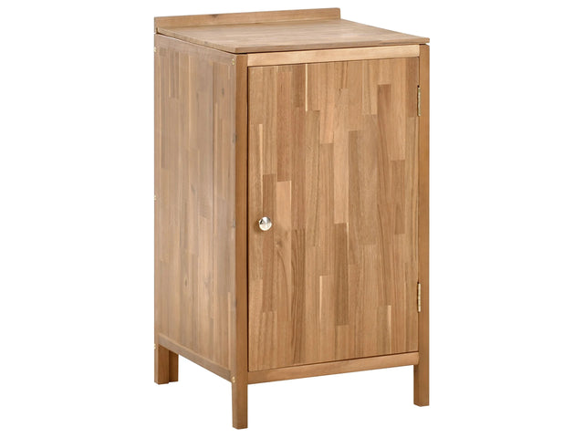 Outdoor Kitchen Cabinet Brown Acacia Wood 2 Shelves Unit with Top 50 x 50 x 90 cm Garden Kitchen Dining Beliani