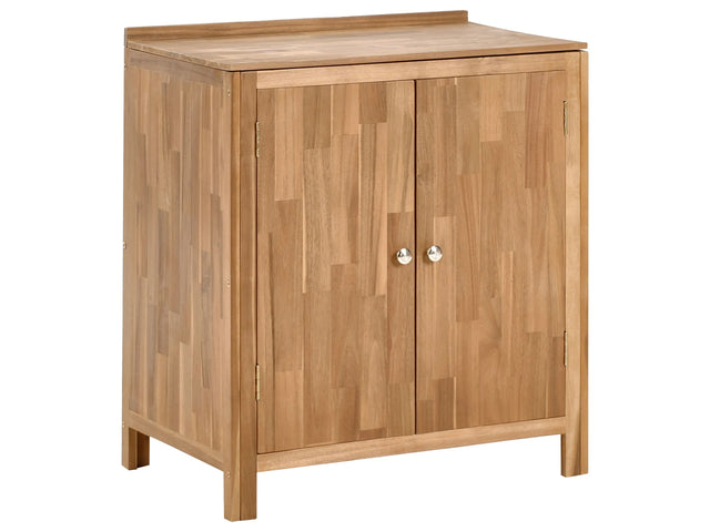 Outdoor Kitchen Cabinet Brown Acacia Wood 2 Shelves Unit with Top 50 x 80 x 90 cm Garden Kitchen Dining Beliani