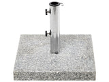 Parasol Base Grey Granite Stainless Steel 45 x 45 cm 30 kg Square Outdoor Umbrella Stand Beliani