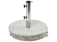 Parasol Base Grey Granite Stainless Steel  45 cm 30 kg Round Outdoor Umbrella Stand Beliani