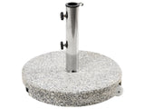 Parasol Base Grey Granite Stainless Steel  45 cm 30 kg Round Outdoor Umbrella Stand Beliani