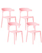 Set of 4 Garden Chairs Pink Polypropylene Lightweight Weather Resistant Plastic Indoor Outdoor Modern Beliani
