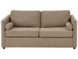 Sofa Bed Brown Fabric 2 Seater Fold Out Frame with Matrress Beliani
