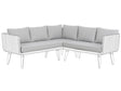 Outdoor Cushion Cover Set Grey Fabric Sofa Seat Back Side Pillow Cases Beliani