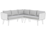 Outdoor Cushion Cover Set Grey Fabric Sofa Seat Back Side Pillow Cases Beliani