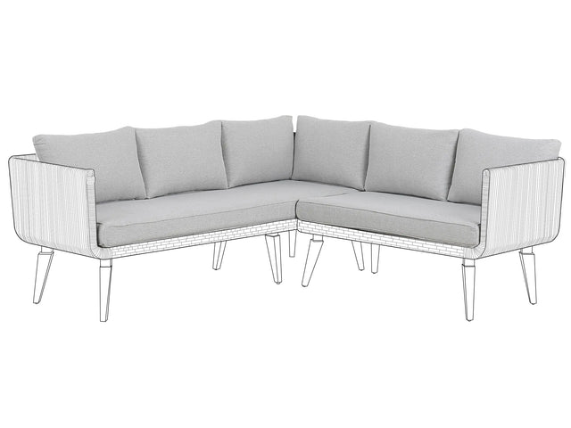 Outdoor Cushion Cover Set Grey Fabric Sofa Seat Back Side Pillow Cases Beliani