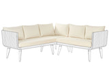 Outdoor Cushion Cover Set Light Beige Fabric Sofa Seat Back Side Pillow Cases Beliani