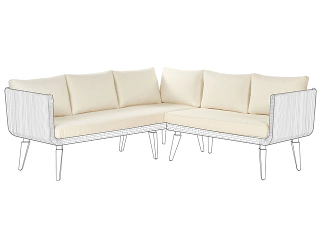 Outdoor Cushion Cover Set Light Beige Fabric Sofa Seat Back Side Pillow Cases Beliani