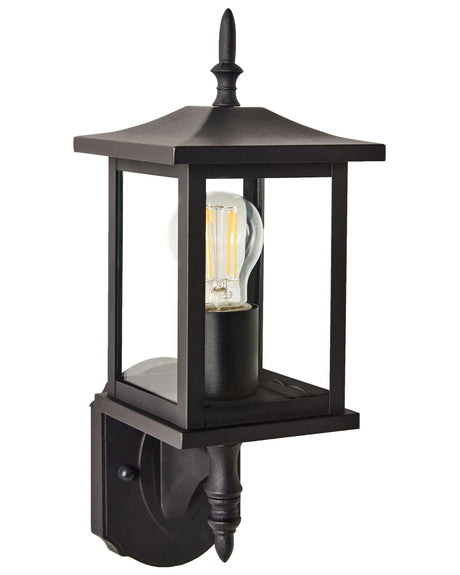 Outdoor Wall Light Lamp Black Sconce Metal Iron Glass Matte Modern Design Patio Garden Beliani