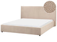 Waterbed Taupe Boucle Upholstery EU King Size 5ft3 Large Classic Headboard Beliani