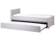 Trundle Bed Grey Fabric Upholstery EU Single Size Guest Underbed Beliani