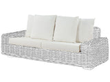 Outdoor Cushion Cover Set for a Garden Sofa White Polyester Fabric Sofa Seat Back Pillow Cases Beliani