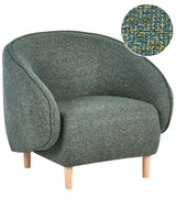 Armchair Green Upholstered Tub Chair Retro Style Beliani