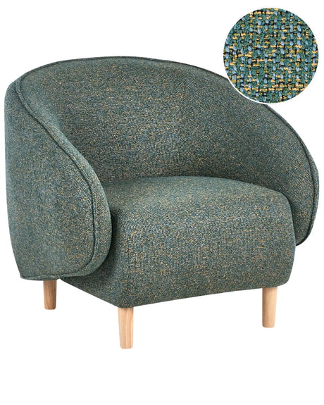 Armchair Green Upholstered Tub Chair Retro Style Beliani