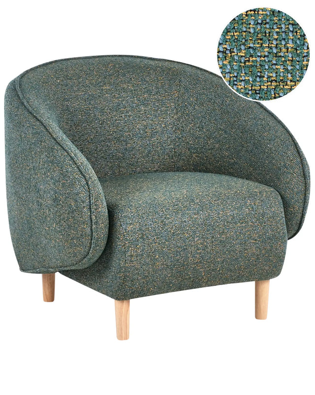 Armchair Green Upholstered Tub Chair Retro Style Beliani