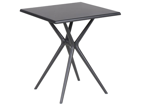 Garden Table Black Plastic Fibreglass 70 x 70 cm Square Minimalistic Outdoor Furniture Beliani