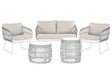 Outdoor Cushion Covers for Garden Set Beige UV Resistant Minimalist Beliani