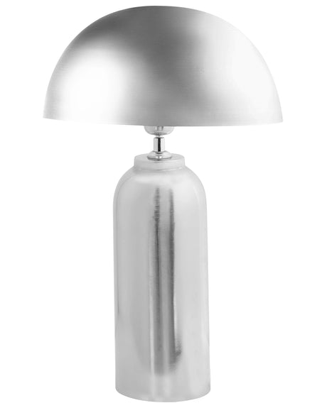 Table Lamp Silver Iron Metal Base 47 cm Single Light Modern Design Home Accessories Living Room Beliani