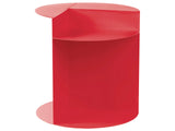 Side Table Red Metal Round Geometric Form End Table with Shelf Accent Piece Beliani