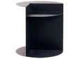 Side Table Black Metal Round Geometric Form End Table with Shelf Accent Piece Beliani
