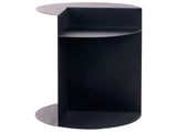 Side Table Black Metal Round Geometric Form End Table with Shelf Accent Piece Beliani